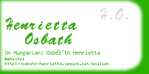 henrietta osbath business card